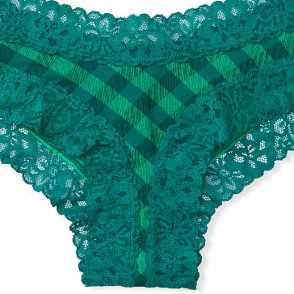 VS Last Pair M Cheeky W/Lace VS Green Plaid Saint St Patrick’s Day March NWT - Picture 10 of 14